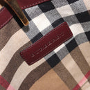 BURBERRY Nova Check Shoulder Bag Canvas Leather Silver Bordeaux Auth 195068-18