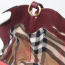 BURBERRY Nova Check Shoulder Bag Canvas Leather Silver Bordeaux Auth 195068-20