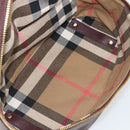 BURBERRY Nova Check Shoulder Bag Canvas Leather Silver Bordeaux Auth 195068-23