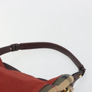 BURBERRY Nova Check Shoulder Bag Canvas Leather Silver Bordeaux Auth 195068-9