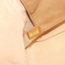 CHANEL Choco Bar Cambon Chain Tote Bag Canvas Beige Silver CC Auth 195070A-21