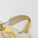 CHANEL Choco Bar Cambon Chain Tote Bag Canvas Beige Silver CC Auth 195070A-8