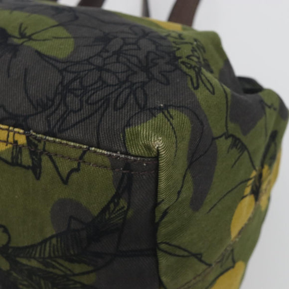 Miu Miu Tote Bag Canvas Green Silver Auth 195073A
