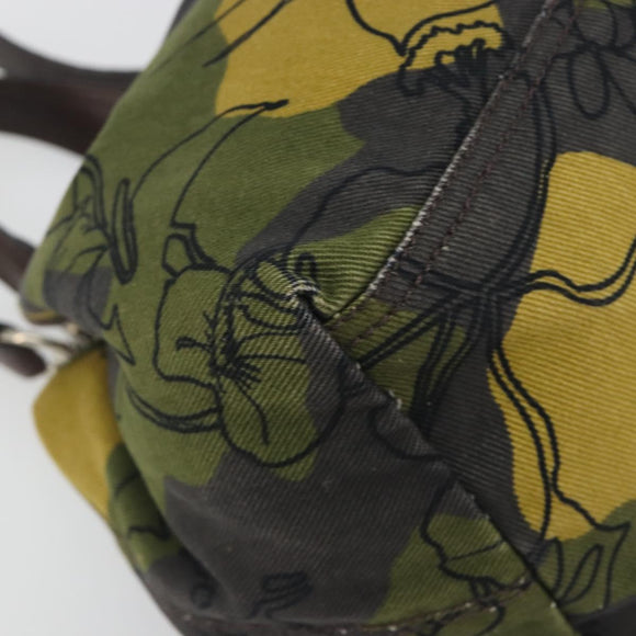 Miu Miu Tote Bag Canvas Green Silver Auth 195073A