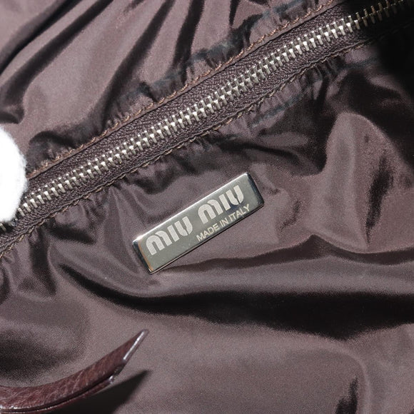 Miu Miu Tote Bag Canvas Green Silver Auth 195073A