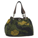 Miu Miu Tote Bag Canvas Green Silver Auth 195073A-2