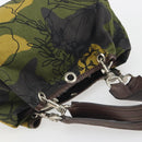 Miu Miu Tote Bag Canvas Green Silver Auth 195073A-6