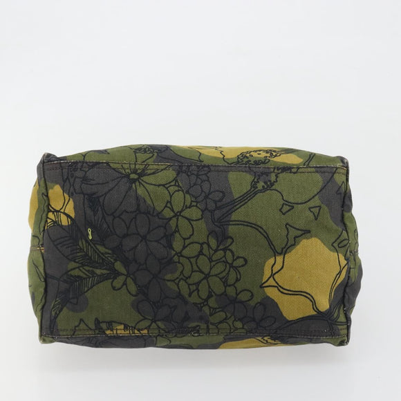 Miu Miu Tote Bag Canvas Green Silver Auth 195073A