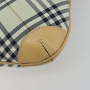 BURBERRY Nova Check Blue Label Shoulder Bag Nylon Green Silver Auth 195078A-14