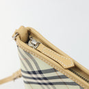 BURBERRY Nova Check Blue Label Shoulder Bag Nylon Green Silver Auth 195078A-10
