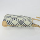 BURBERRY Nova Check Blue Label Shoulder Bag Nylon Green Silver Auth 195078A-3