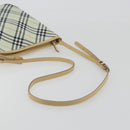BURBERRY Nova Check Blue Label Shoulder Bag Nylon Green Silver Auth 195078A-7