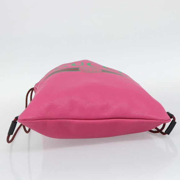 GUCCI Drawstring Backpack Leather Pink 516639 Auth 195079A
