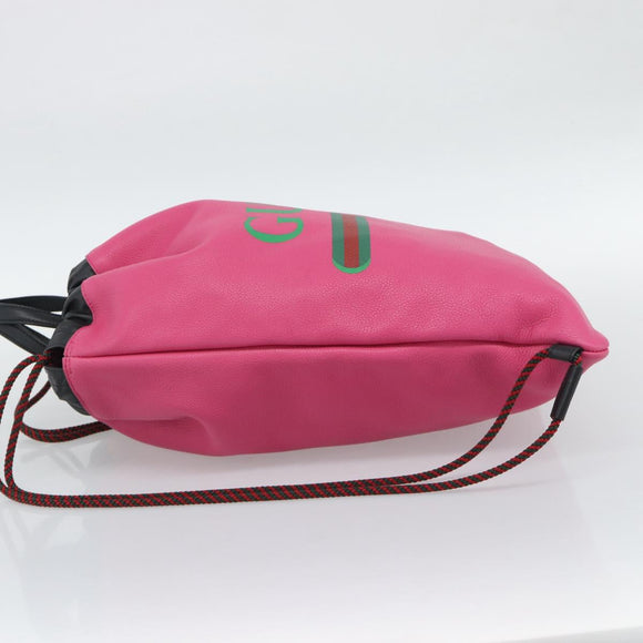 GUCCI Drawstring Backpack Leather Pink 516639 Auth 195079A