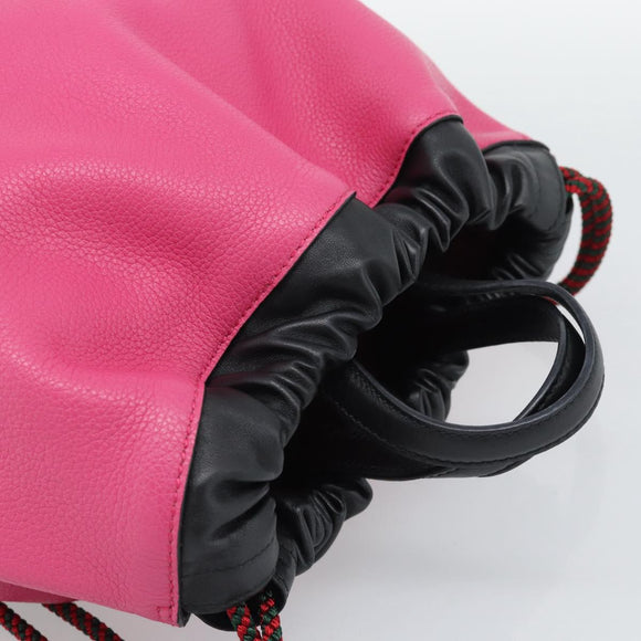 GUCCI Drawstring Backpack Leather Pink 516639 Auth 195079A