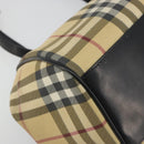 BURBERRY Nova Check Tote Bag PVC Beige Silver Auth 195080A-15