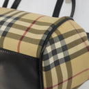 BURBERRY Nova Check Tote Bag PVC Beige Silver Auth 195080A-16