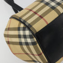 BURBERRY Nova Check Tote Bag PVC Beige Silver Auth 195080A-17