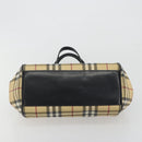 BURBERRY Nova Check Tote Bag PVC Beige Silver Auth 195080A-5