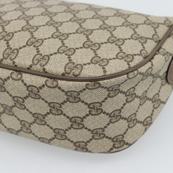GUCCI GG Supreme Web Sherry Line Bag PVC Beige Gold 89 02 032 Auth 195081
