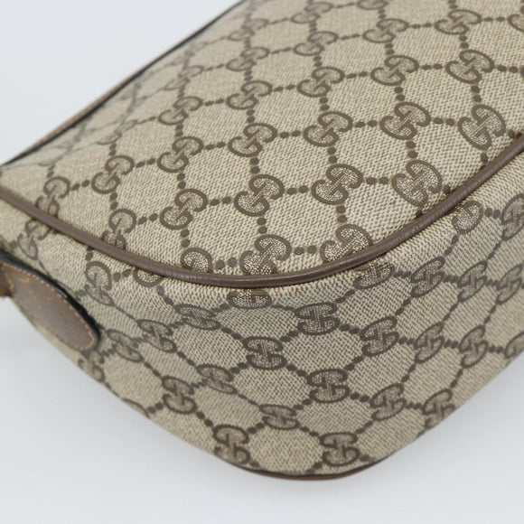GUCCI GG Supreme Web Sherry Line Bag PVC Beige Gold 89 02 032 Auth 195081