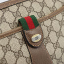 GUCCI GG Supreme Web Sherry Line Bag PVC Beige Gold 89 02 032 Auth 195081-18
