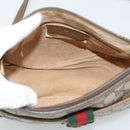 GUCCI GG Supreme Web Sherry Line Bag PVC Beige Gold 89 02 032 Auth 195081-10