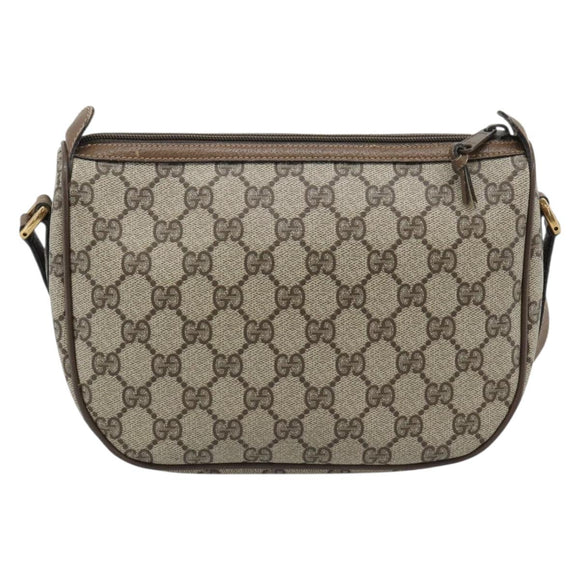 GUCCI GG Supreme Web Sherry Line Bag PVC Beige Gold 89 02 032 Auth 195081