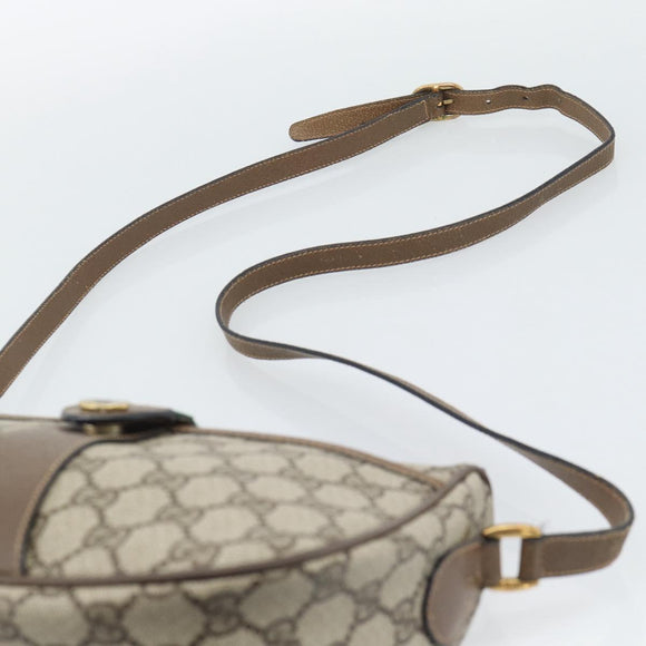 GUCCI GG Supreme Web Sherry Line Bag PVC Beige Gold 89 02 032 Auth 195081