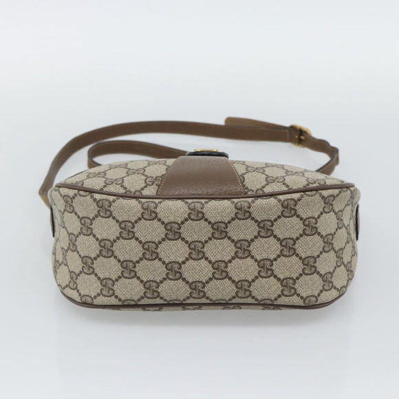 GUCCI GG Supreme Web Sherry Line Bag PVC Beige Gold 89 02 032 Auth 195081