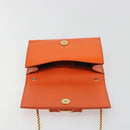 Salvatore Ferragamo Vala Chain Bag Patent leather Orange Gold Auth 195082-18