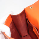 Salvatore Ferragamo Vala Chain Bag Patent leather Orange Gold Auth 195082-22