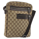 GUCCI GG Canvas Shoulder Bag Beige Silver 92551 Auth 195083-1