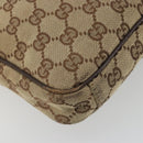 GUCCI GG Canvas Shoulder Bag Beige Silver 92551 Auth 195083-15