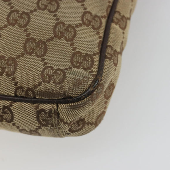 GUCCI GG Canvas Shoulder Bag Beige Silver 92551 Auth 195083