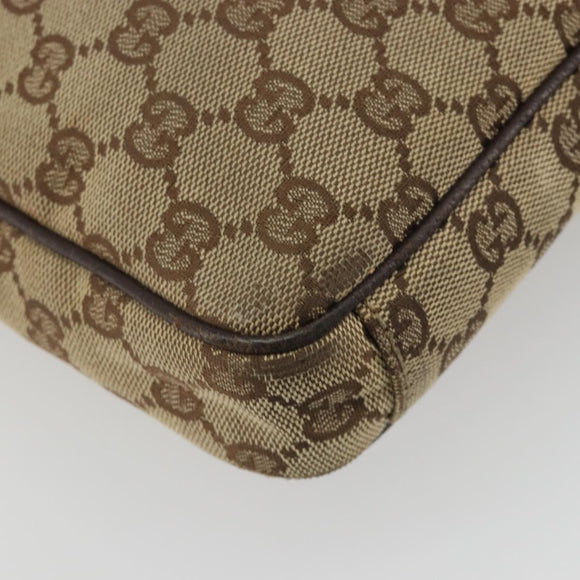GUCCI GG Canvas Shoulder Bag Beige Silver 92551 Auth 195083
