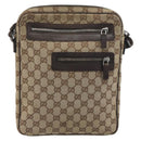 GUCCI GG Canvas Shoulder Bag Beige Silver 92551 Auth 195083-13
