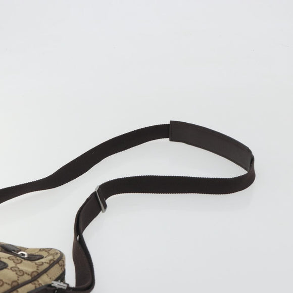 GUCCI GG Canvas Shoulder Bag Beige Silver 92551 Auth 195083