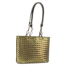 BOTTEGA VENETA INTRECCIATO Tote Bag Leather Gold 189228 Auth 195086A-1