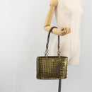 BOTTEGA VENETA INTRECCIATO Tote Bag Leather Gold 189228 Auth 195086A-22