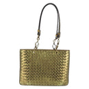 BOTTEGA VENETA INTRECCIATO Tote Bag Leather Gold 189228 Auth 195086A-2