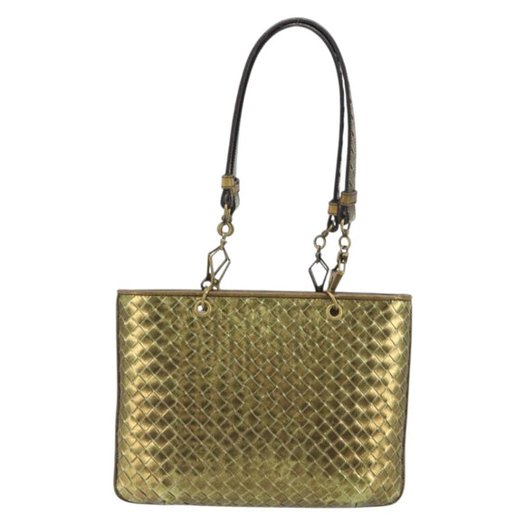 BOTTEGA VENETA INTRECCIATO Tote Bag Leather Gold 189228 Auth 195086A