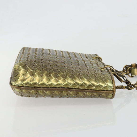 BOTTEGA VENETA INTRECCIATO Tote Bag Leather Gold 189228 Auth 195086A
