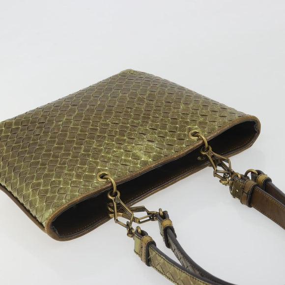 BOTTEGA VENETA INTRECCIATO Tote Bag Leather Gold 189228 Auth 195086A