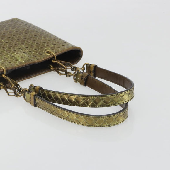 BOTTEGA VENETA INTRECCIATO Tote Bag Leather Gold 189228 Auth 195086A
