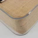 Salvatore Ferragamo Vala Chain Hand Bag Plastic Clear Silver Auth 195087V-8