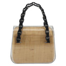 Salvatore Ferragamo Vala Chain Hand Bag Plastic Clear Silver Auth 195087V-13