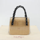 Salvatore Ferragamo Vala Chain Hand Bag Plastic Clear Silver Auth 195087V-12