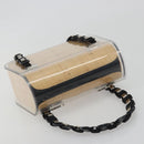 Salvatore Ferragamo Vala Chain Hand Bag Plastic Clear Silver Auth 195087V-6