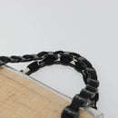 Salvatore Ferragamo Vala Chain Hand Bag Plastic Clear Silver Auth 195087V-14